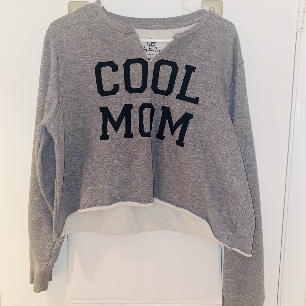 Cool Mom SweatShirt Crop Top Custom Cut. NEW